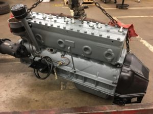 Straight-eight Packard engine rebuild heading to run stand