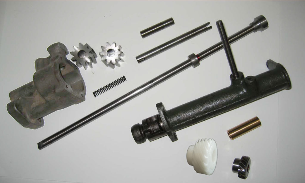 Cadillac Lasalle Oil Pump and Distributor Shaft Assembly with Composite Idler Gear and Bushings for Replacement Rebuild